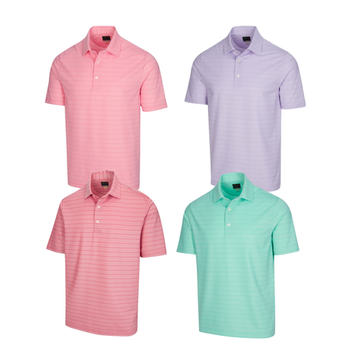 NEU Greg Norman Freedom Micro Stripe Polo - Optionen verfügbar