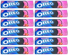 12 PACK OREO CHOCOLATE SANDWICH COOKIES With STRAWBERRY CREAM 50g X 2BAGS 100g 