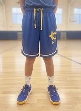 Nike KD Dri-FIT Basketball Shorts in Blue and Yellow, Size M