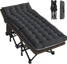 Folding Camping Cot Extra Wide Heavy Duty Sleeping Cots W/ Carry Bag Double