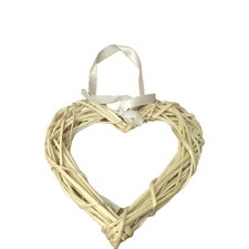 WICKER HEART DECORATION 30cm x 30cm  natural,  NEW. 