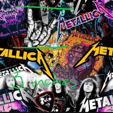 Custom 100 Cotton Woven Fabric Metallica Band by the 1/4 Yard 9x56