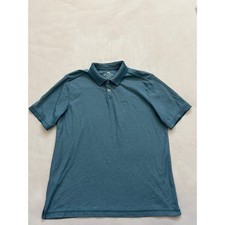 Tommy Bahama Mens Short Sleeve Polo Shirt Teal Blue Marl Marlin Logo Size L