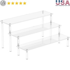 Acrylic Display Riser Stand Sturdy Organizer Easy Install Multi-Use Shelf