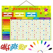 Magnetic Reward Behavior Star Chore Chart for One or Multiple Kids, Includes ...