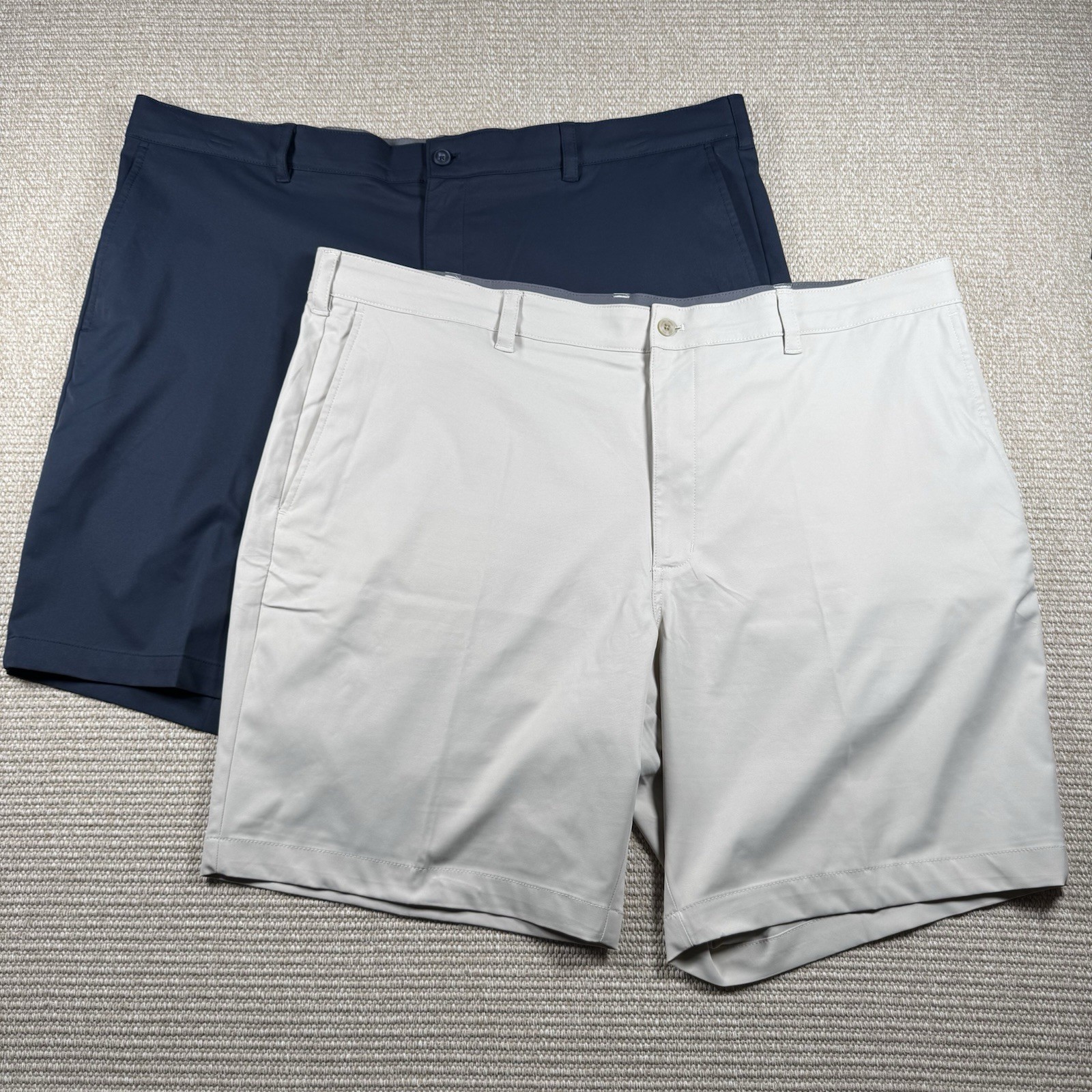 Ben Hogan Golf Shorts Lot 2 42 Performance Khaki Navy Stretch