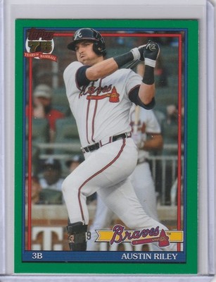Austin Riley 2026 Topps '91 Topps Series 2 Green #91B2-44 #'d 27/99 Jersey Match