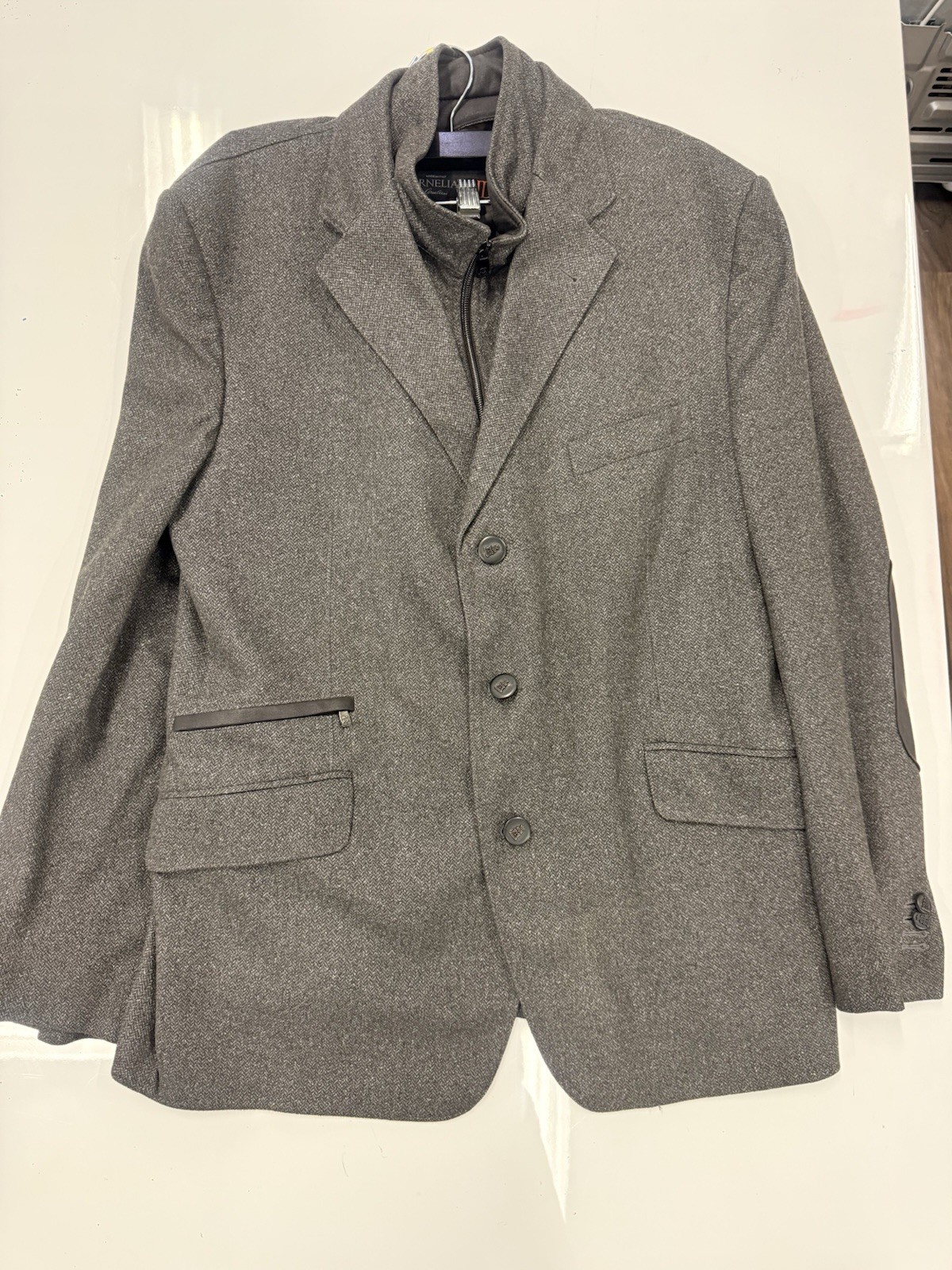 Corneliani Identity Blazer Jacket Gray Italy Size 56R / US 46