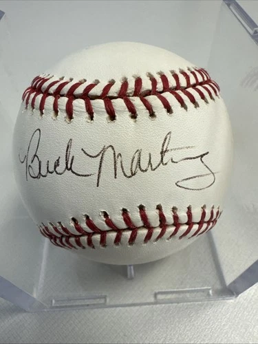 BUCK MARTINEZ Autographed SIGNED OML Selig BASEBALL Yankee Stadium Commerative