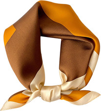 27.5" Mulberry Silk Feeling Head Scarf Women's Fashion Square Neck Satin Scarfs