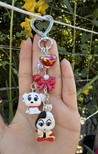 Heart Clasp Charm Keychain Detachable Keyring Animal  Girl Charms Red White