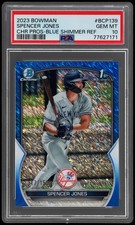 2023 Bowman Chrome Spencer Jones #BCP139 PSA 10 Prospect Blue Shimmer Refractor