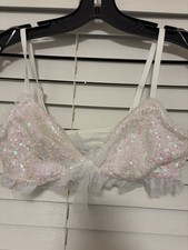 New No Tags Victorias Secret Tulle W/Sequins Bralette Size Large