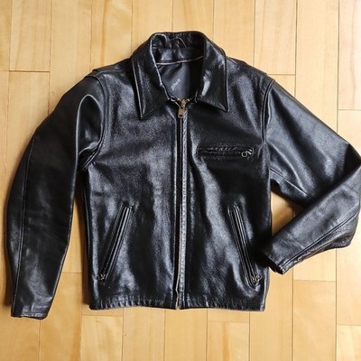 Schott N.Y.C. Mens Single Riders Leather Jacket Black Vintage Japan