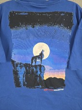 Vintage 90s Marlboro Unlimited Wolf T-Shirt Mens XL Blue Pocket Made In USA