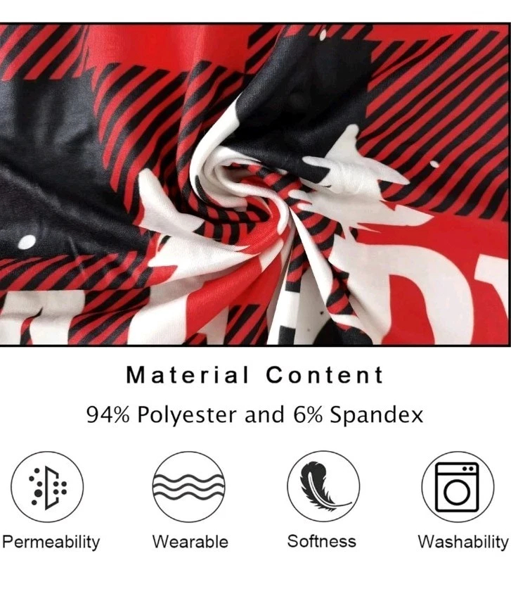 Christmas Chair Covers Set of 6 Stretch Washable - Image 4 of 4