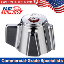 Red Knob Handle for Commercial Sink Faucet - Hot Side Replacement