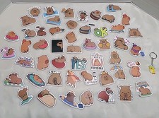 50 Capybara Stickers Free Cute Keychain Random Animal Sticker Pack