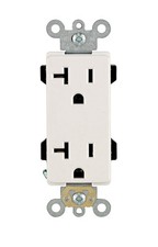 Leviton Decora Plus 20A 125V Duplex White Outlet 5-20R
