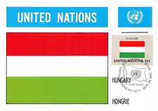 G024 United Nations 1980 Hungary flag series maxicard first day of issue