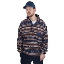 Patagonia Aztec Synchilla Snap-T Fleece Pullover Jacket Mens L Vtg Cottage Isle
