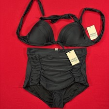 UNIQUE VINTAGE MONROE BIKINI TOP AND HIGH WAISTED BOTTOM SIZE 1X Plus Size A410