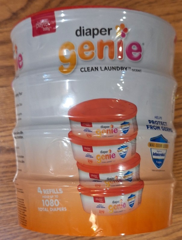 Playtex Diaper Genie Refill - 4 Refills Holds Up To 1080 Diapers, New