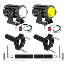 2pcs 32W LED Motorcycle Headlight with Switch, Spotlights Brackets 2 pack