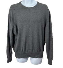 Daniel Cremieux Classics Men's XL Gray Pullover Sweater Cotton Cashmere Blend