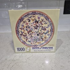 Bits and Pieces 99 Butterflies 1000 Pieces Round Jigsaw Puzzle New Sealed
