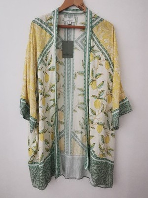 Brandneu mit Etikett Next x William Morris kurzärmliger Kimono Blumenmuster Größe Medium * NEU