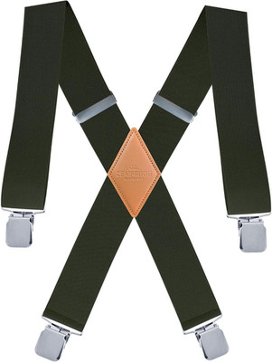 Heavy Duty Mens Suspenders.X-Shaped 2  Wide Strong Clips Suspenders for Men Wome