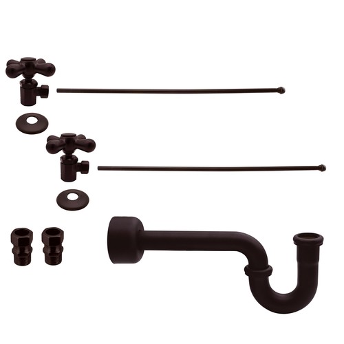 Traditional Pedestal Lavatory Kit with Cross Handles, Oil Rubbed Bronze, D183...