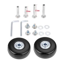 1Pair Luggage Suitcase Wheels Inline Roller Skate OD64mmxID6mmxW18mm