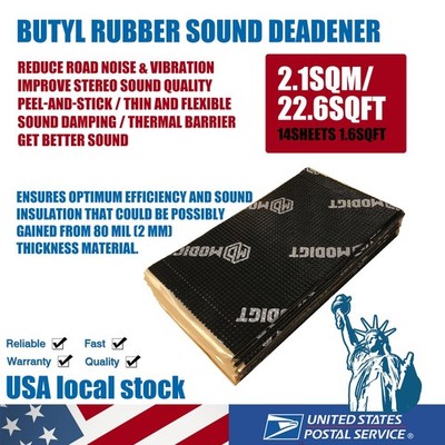 22sqft Sound Deadening Proofing Mat Butyl Car Van Audio Panel Vibration Damping