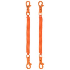 2pcs Retractable Coil Spring Keychain with Lobster Clasp Keyring 20cm Orange