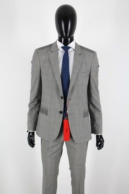 HUGO BOSS Anzug, Mod. Arti/Hesten192F2, Gr. 50 / US 40R, Extra Slim, Open Grey