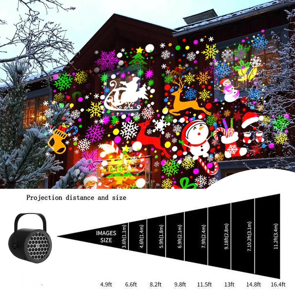 Christmas LED Laser Projector Light Snowflake Elk Party Lamp Outdoor Landscape - Image 2 of 4