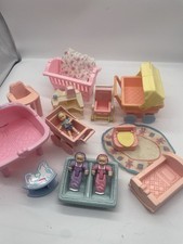Vintage Playskool Dollhouse Baby Nursery Furniture Set with Accessories Babies