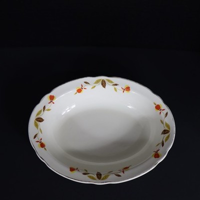 Vintage Hall Superior Jewel Autumn Leaf Pattern Serving Bowl 10.25'' Fall