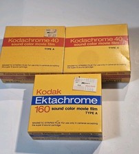 Two rolls of expired Kodachrome 40 Super 8 film And Ektachrome Unopened.