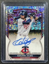 EDOUARD JULIEN 2023 BOWMAN CHROME AUTO SPECKLE REFRACTOR 1ST PROSPECT 76/299