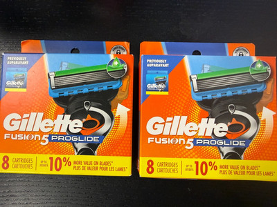 2 Pack GILLETTE Fusion 5 Proglide 8 Refill Cartridges for Razers 2X8=16 Count