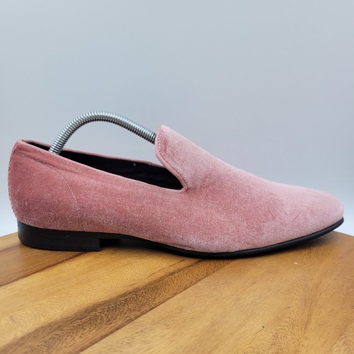 Steve Madden Laight Smoking Loafer Shoes Men's 9M Pink Velvet Slip On  Slipper | eBay