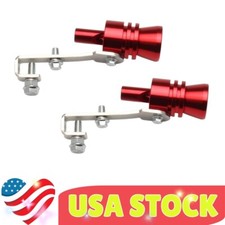 2pc Sound Amplifier Exhaust Pipe Booster Whistle Fake Blow Off Valve Muffler Red 2pc Sound Amplifier Exhaust Pipe Booster Whistle Fake Blow Off Valve Muffler Red