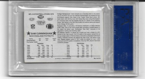SAM CUNNINGHAM 1979 STOP N GO #4 PSA GRADED MINT 9 - Picture 2 of 2