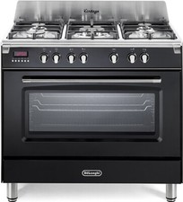 Delonghi MEM965NXED Cuisine 5 Feux Gaz 90X60 Fonte Four Multifun. Cl.a Noir