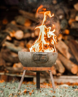 ABLAZE SCHÜSSELN MINI Feuerschale Grube BBQ Stahl 30cm breit 30cm hoch Camping Strand 