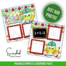 School 2nd Grade Scrapbook Pages 2 PRINTED Premade Scrapbook Quick Pages 106