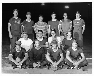 Flying Tiger Cargo Airline 1965 Press Photo Company Baseball Team *P175b
